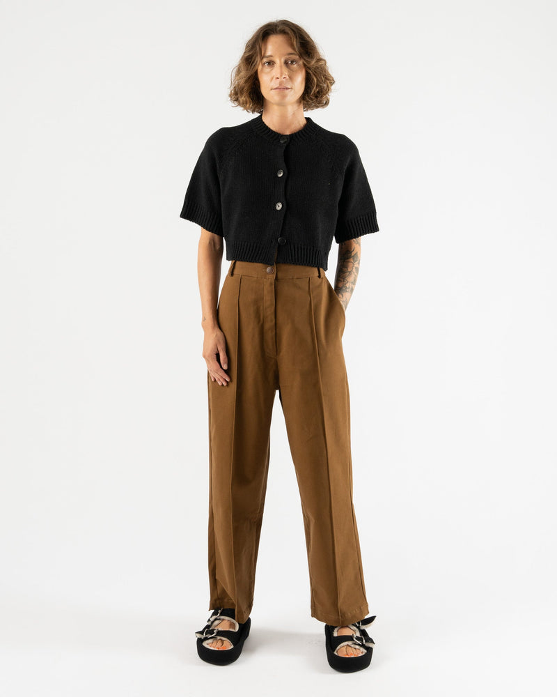 Cordera Soft Cotton Seam Pants in Toffee