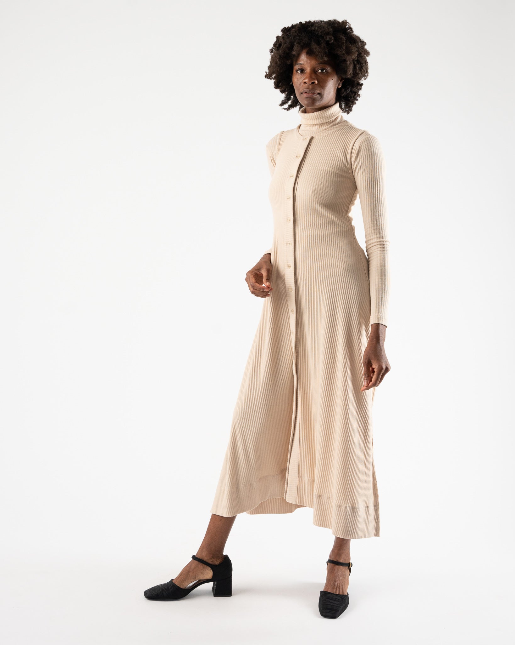 Delfina Balda Basic Colors Sleeveless Dress in Beige