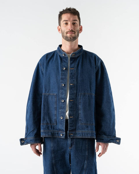 Henrik Vibskov D Jacket in Dark Indigo Denim