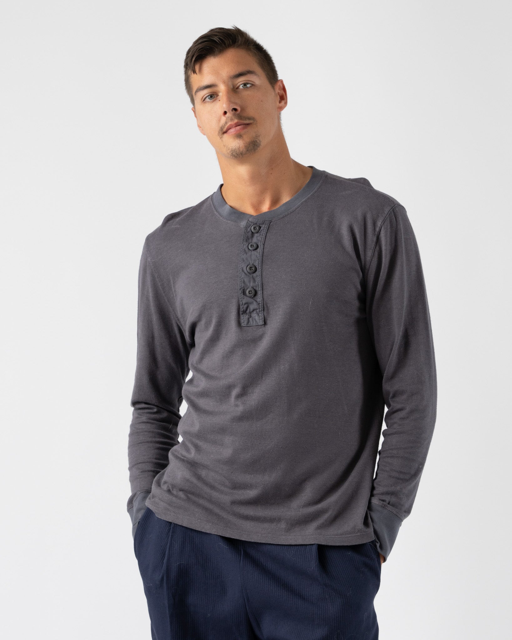 Jungmaven-Mountain-Henley-in-Diesel-Gray-Santa-Barbara-Boutique-Jake-and-Jones-Sustainable-Fashion
