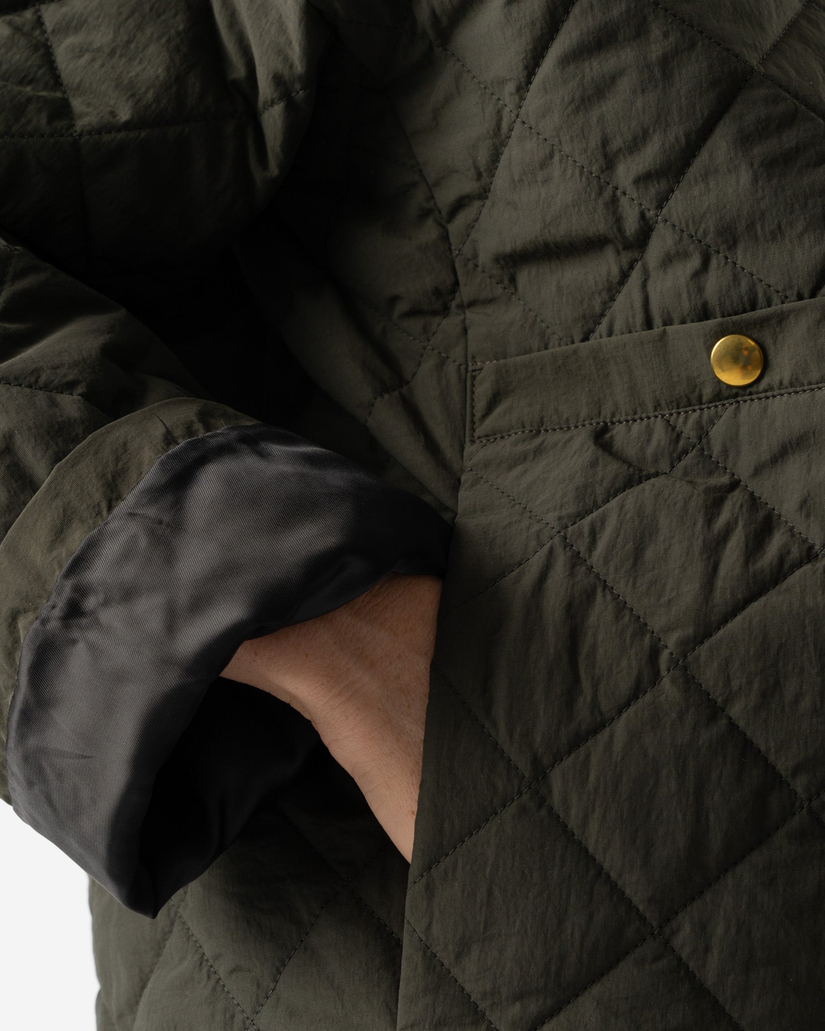 KASSL-Long-Taffeta-Blouson-Jacket-in-Dark-Green-Santa-Barbara-Boutique-Jake-and-Jones-Sustainable-Fashion