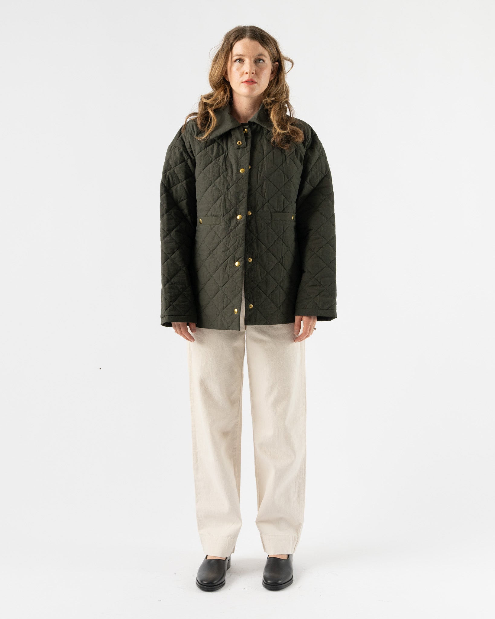 KASSL-Long-Taffeta-Blouson-Jacket-in-Dark-Green-Santa-Barbara-Boutique-Jake-and-Jones-Sustainable-Fashion