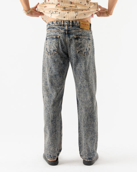 Marni Marble Dyed Cotton Denim in Royal