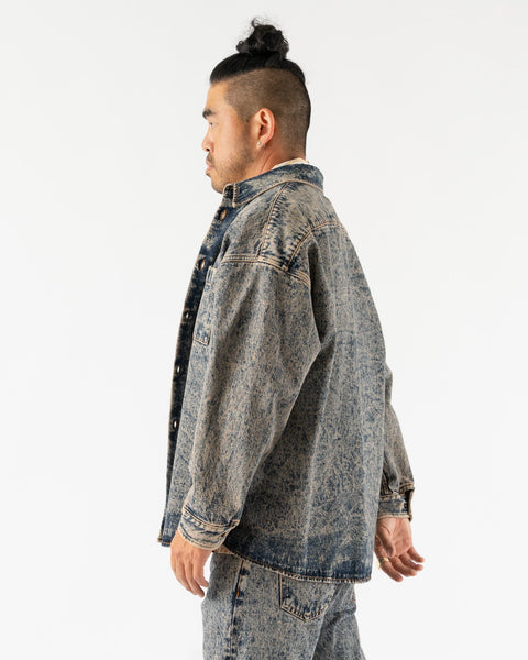 Ferrari Denim shirt with marbled effect Man