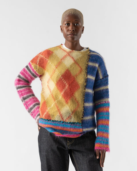 Marni Roundneck Mohair Sweater in Multicolor Curated at Jake and