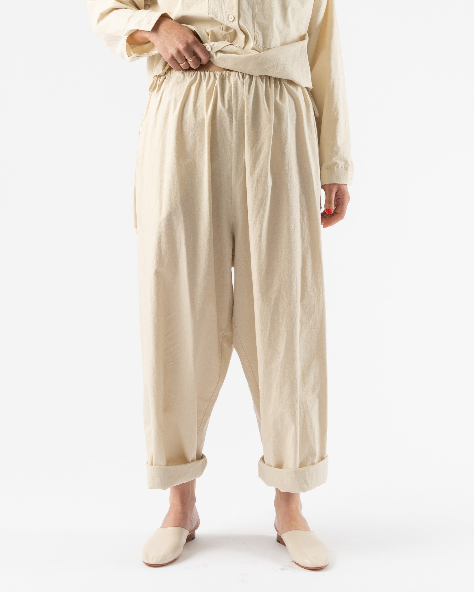 Modern Weaving Balloon Pant in Eggshell Curated at Jake and