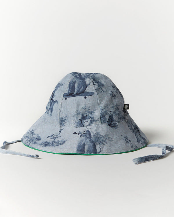 Oeuf Baby Hat in Ciel and Toile De Jouy