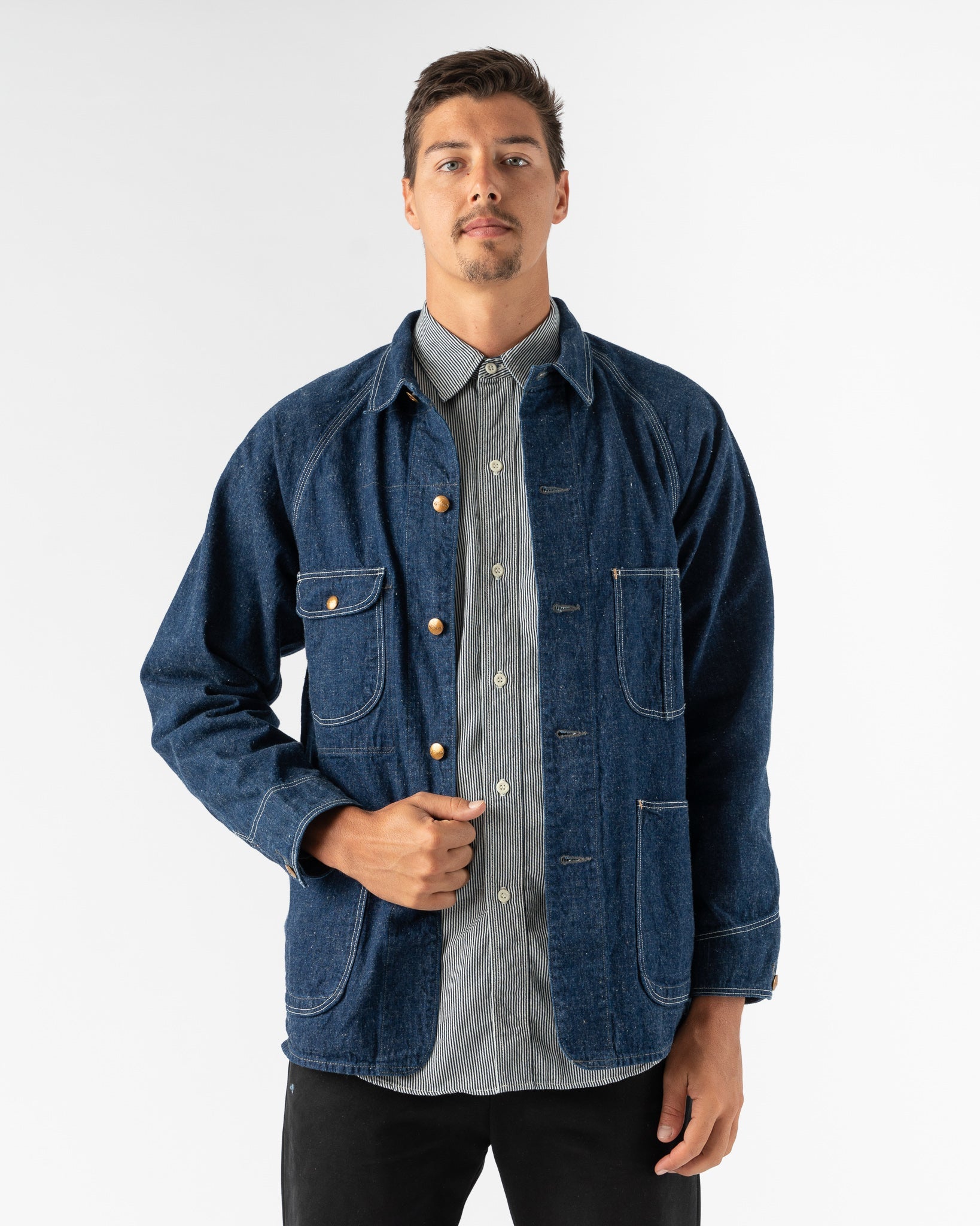 orSlow 50's Coverall Jacket in Denim One Wash. Curated at Jake and Jones a Santa Barbara Boutique for Slow Fashion orSlow 50's Coverall Jacket in Denim One Wash. Curated at Jake and Jones a Santa Barbara Boutique for Slow Fashion