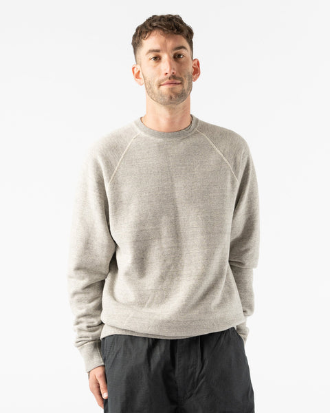 orSlow Loop Wheel Crew Neck Sweat Shirt in Heather Grey