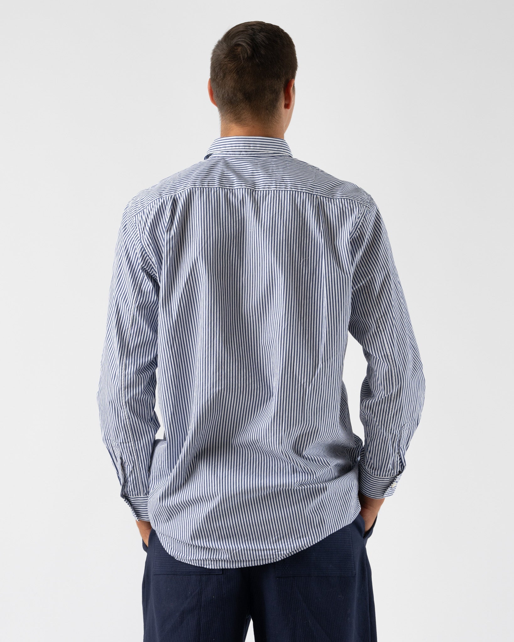 Play-COMME-des-GARÇONS-Striped-Long-Sleeve-Shirt-in-Blue-Santa-Barbara-Boutique-Jake-and-Jones-Sustainable-Fashion