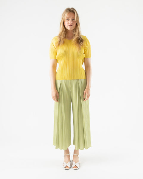 Pleats Please Issey Miyake Monthly Colors April Shirt in Light Yellow