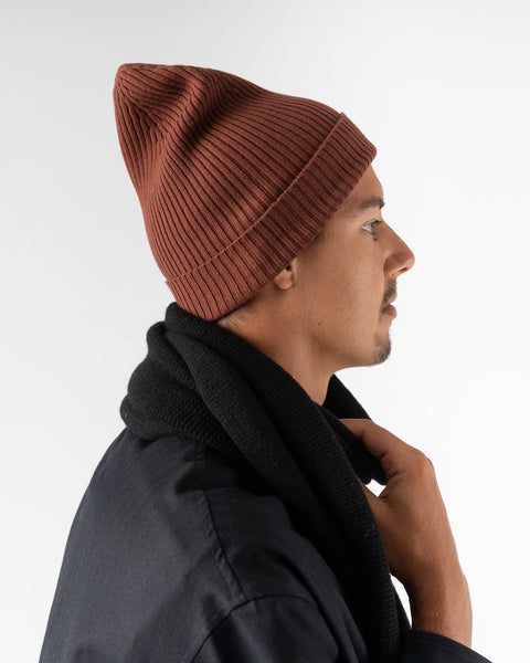 Studio Nicholson Mikkel Beanie in Brick. London based designer