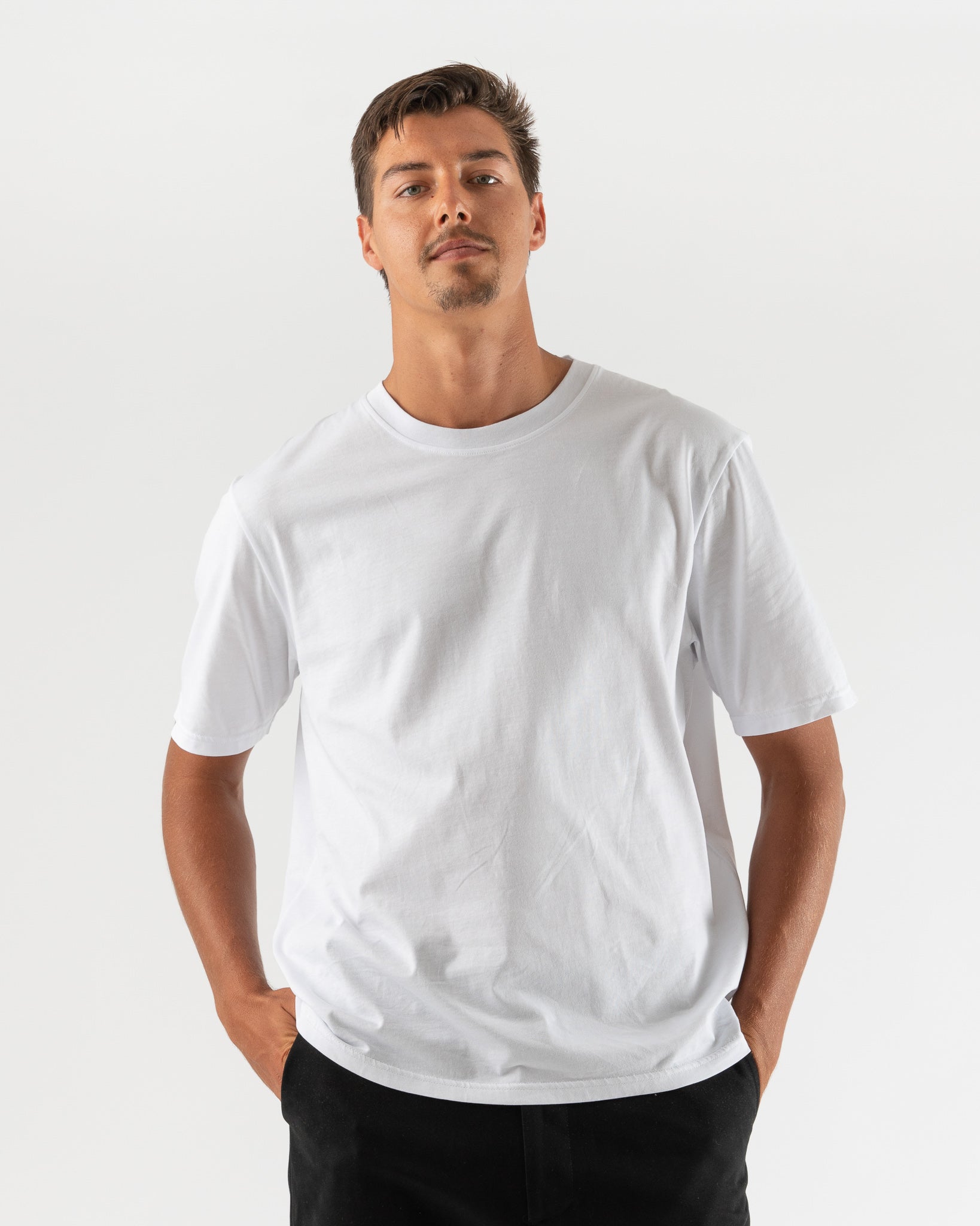 Studio Nicholson Bric Short Sleeve Jersey Tee in White