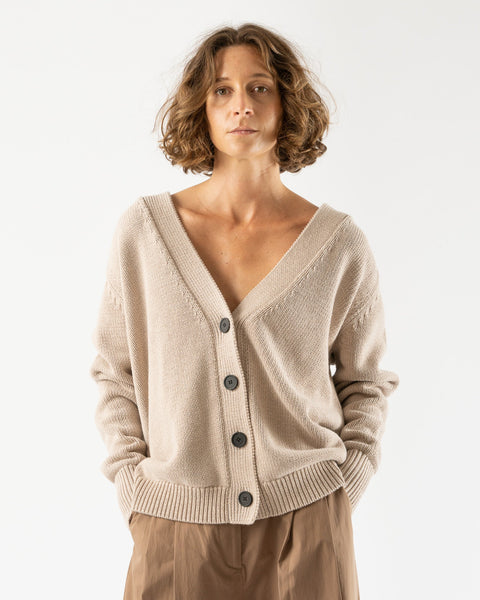 Studio Nicholson Udine Cardigan in Oatmeal Curated at Jake and