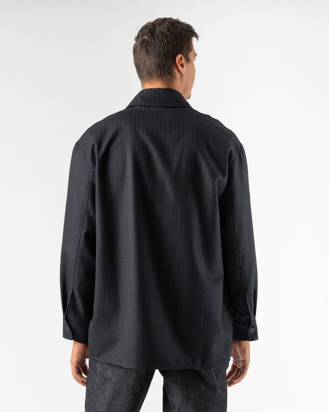 Studio Nicholson Wight Jacket in Navy Herringbone