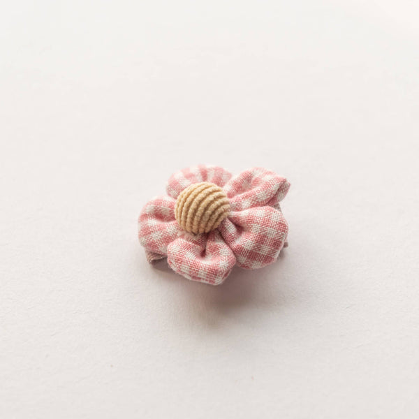 Tangle Shiny Stars - Gingham Flower Hair Clip | Pink