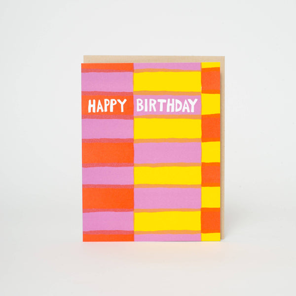 Egg Press Fruit Stripe Birthday Card