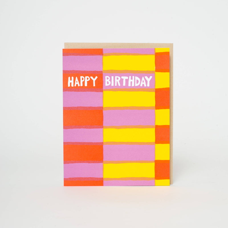 Egg Press Fruit Stripe Birthday Card