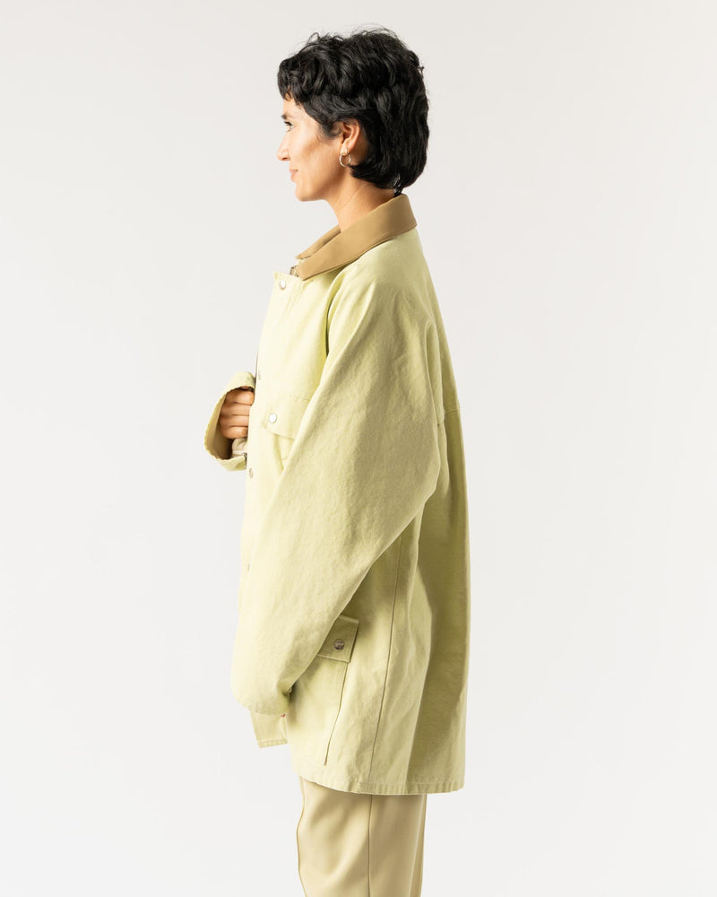 Auralee Washed Organic Hunter Blouson in Lime Green