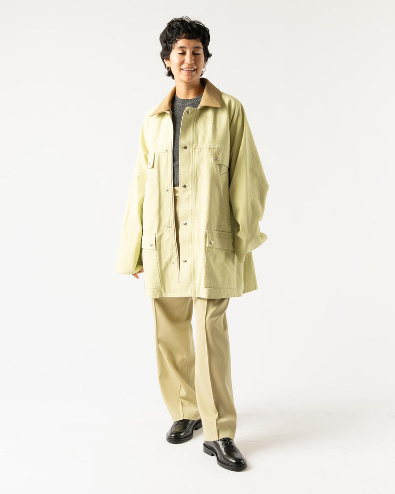 Auralee Washed Organic Hunter Blouson in Lime Green