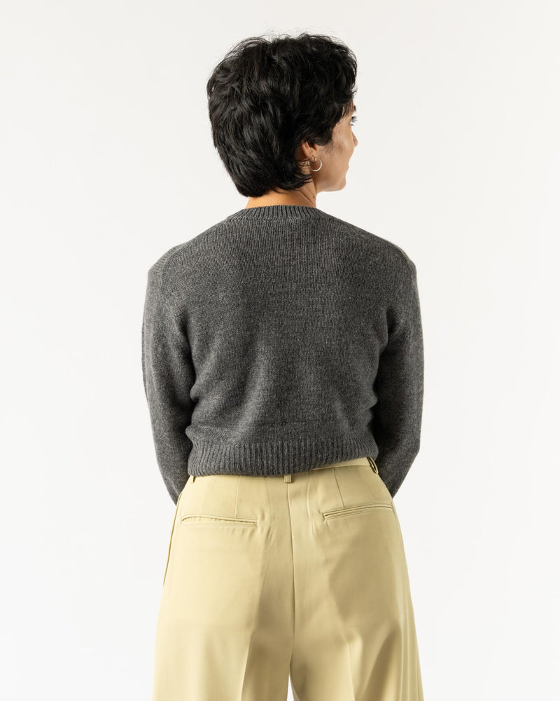 Auralee Wool Cashmere Silk Knit Short Pullover in Gray