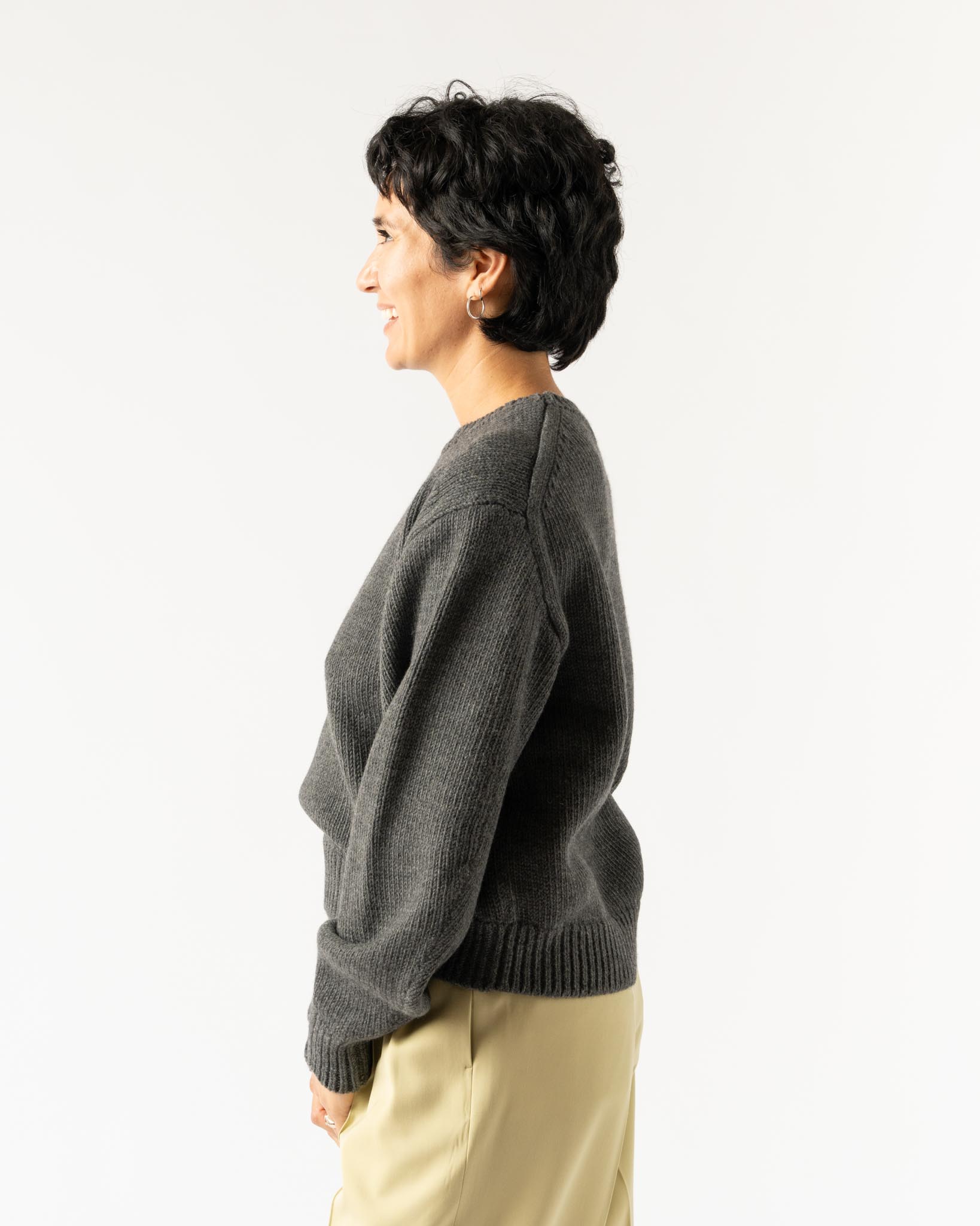 ＜AURALEE＞WOOL SOFT CORD KNIT PULLOVER Auralee Wool Soft Cord Knit Pullover in Top Charcoal Curated