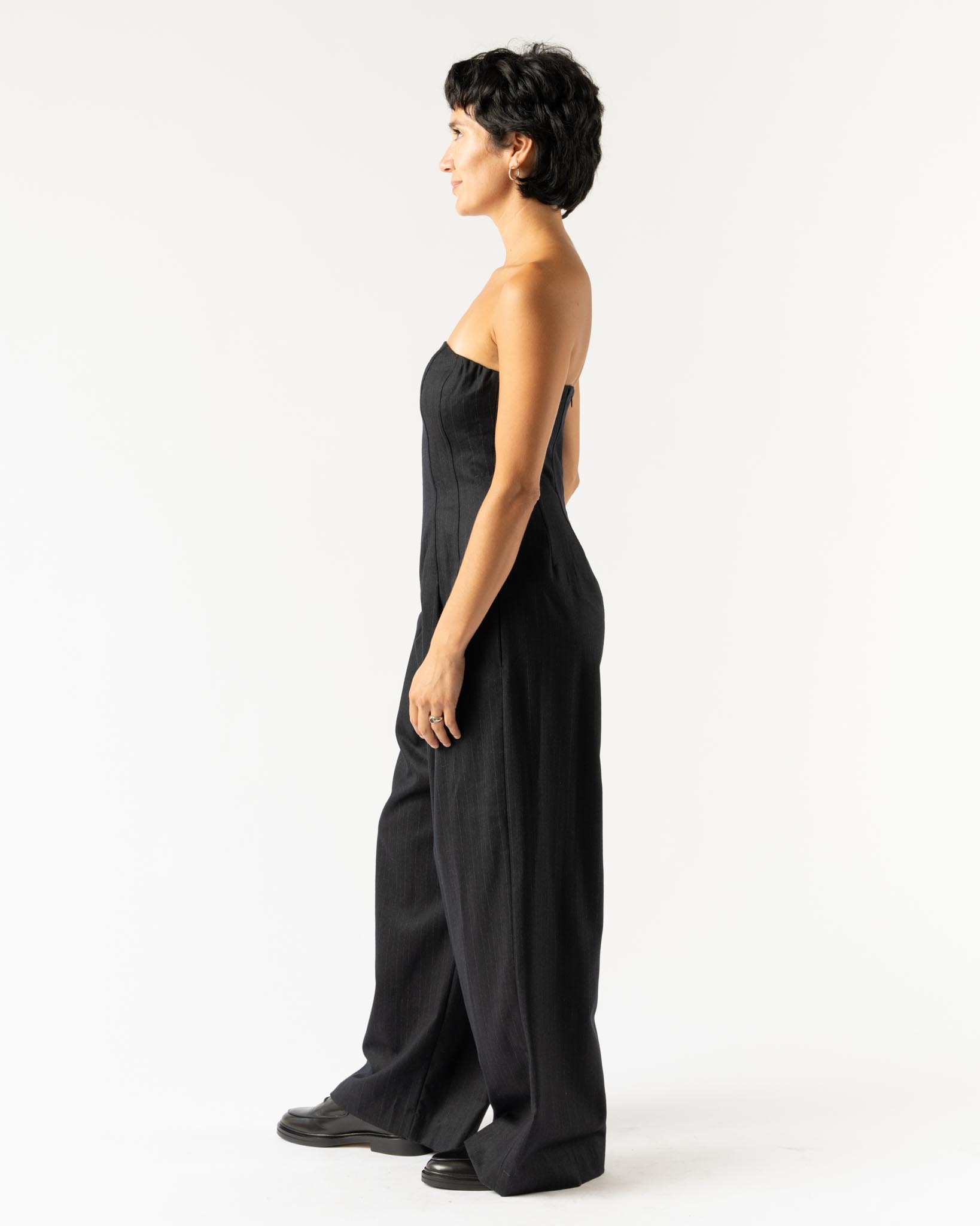 パンツ Auralee SUPER LIGHT WOOL JUMPSUIT BLACK SPORTIVO [Super light wool jumpsuit]