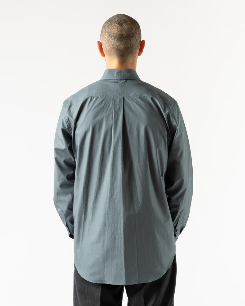 Auralee High Count Finx Ox Shirt in Dark Blue