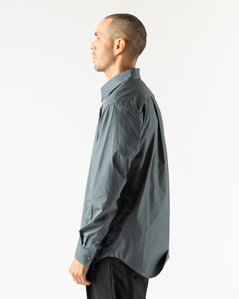 Auralee High Count Finx Ox Shirt in Dark Blue