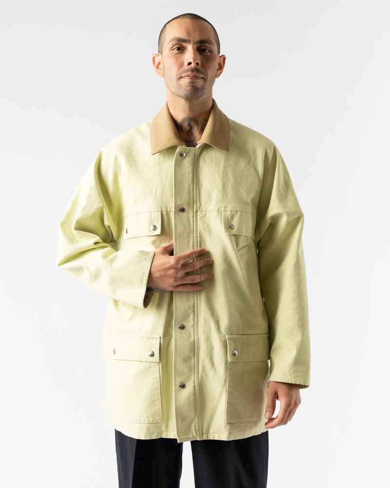 Auralee Washed Organic Hunter Blouson in Lime Green