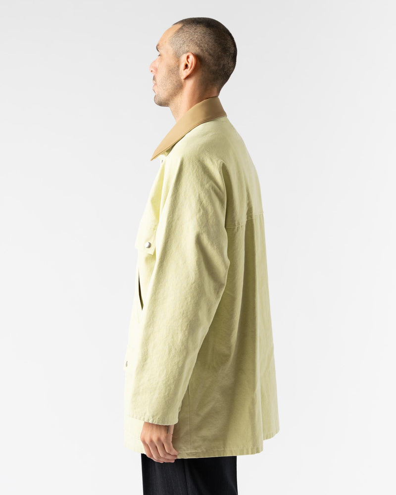 Auralee Washed Organic Hunter Blouson in Lime Green