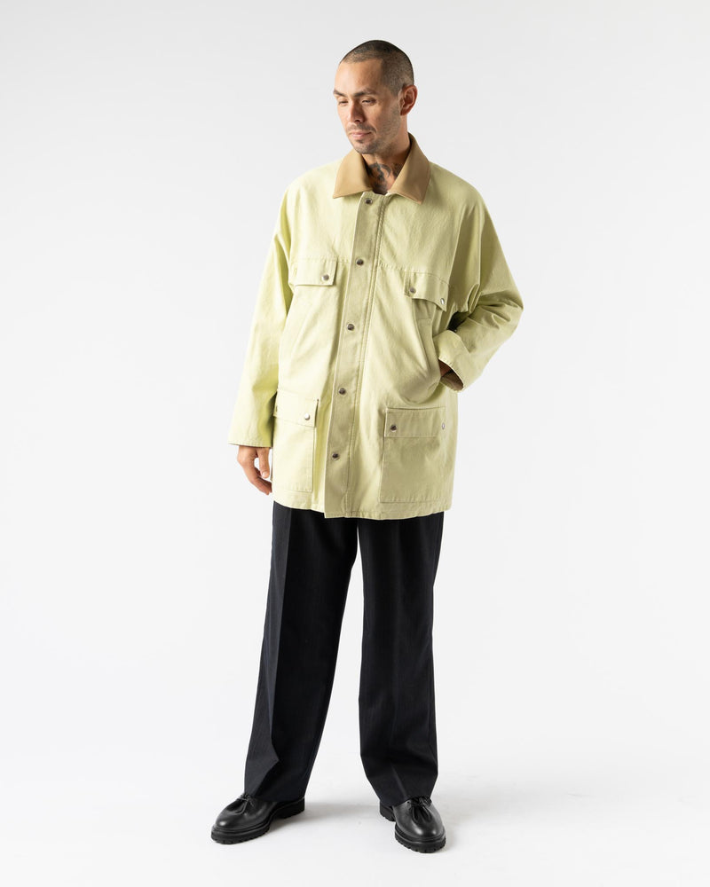 Auralee Washed Organic Hunter Blouson in Lime Green