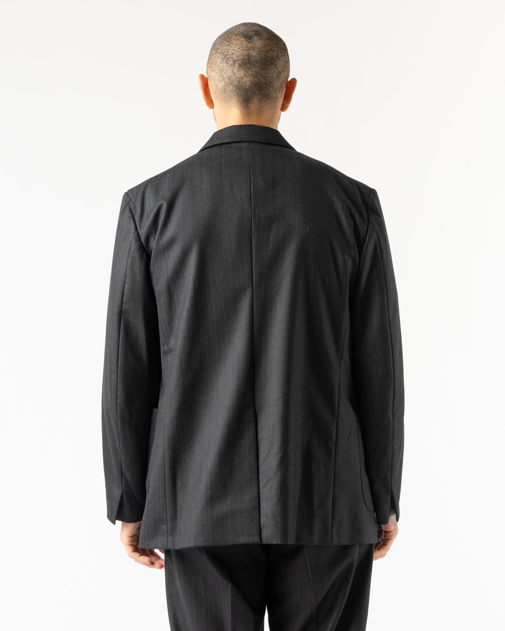 ジャケット・アウター AURALEE WOOL FLANNEL STRIPE JACKET 5 Auralee Wool Fulling Flannel Stripe Jacket in Dark Navy