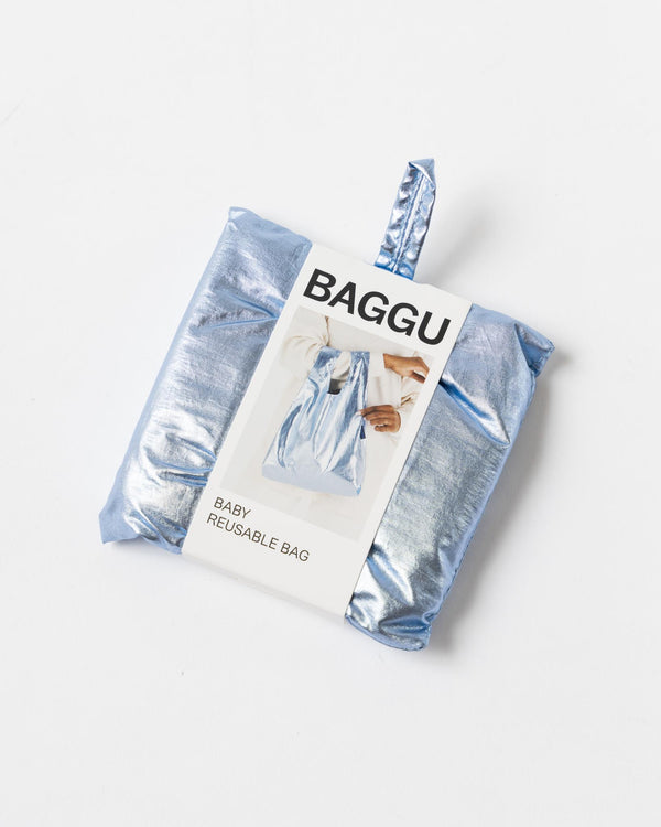 Baggu Baby Baggu in Metallic Light Blue