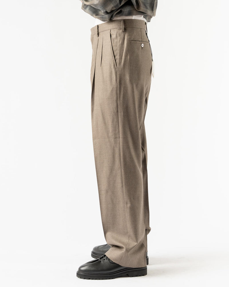 Auralee Super Light Wool Slacks in Top Brown