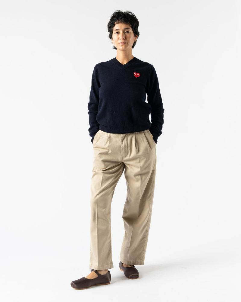 COMME des GARÇONS Sweater with Red Emblem in Navy