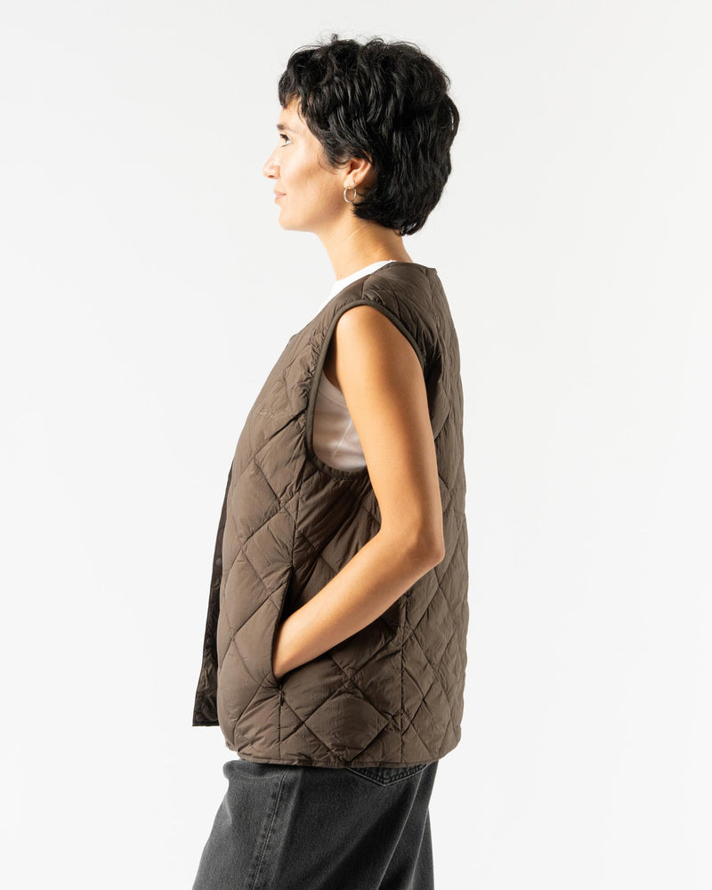 Gramicci Inner Down Vest in Dark Brown