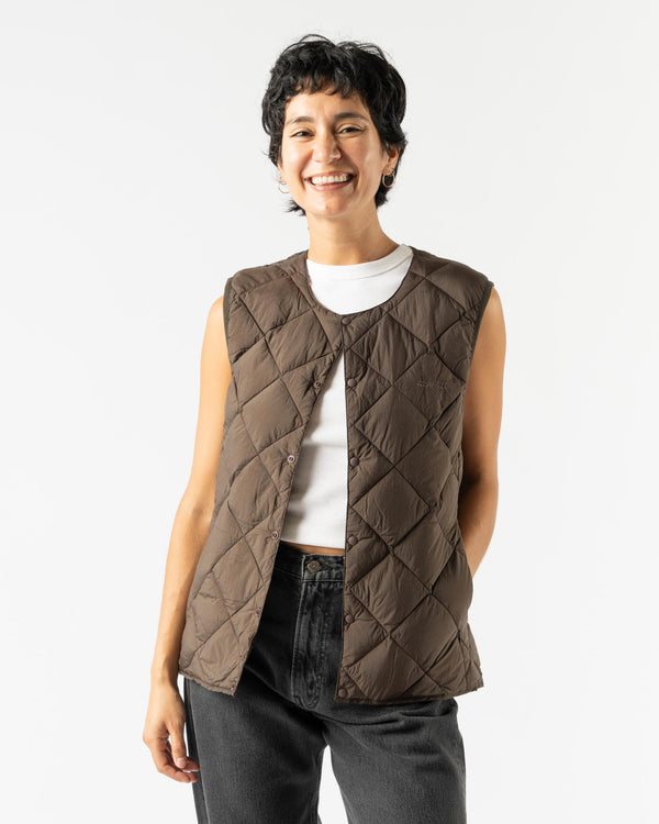 Gramicci Inner Down Vest in Dark Brown