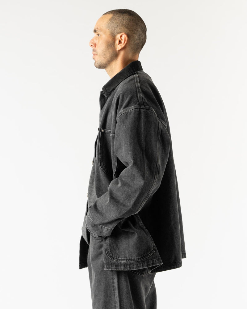 orSlow Relax Fit Coverall in Black Denim Stone