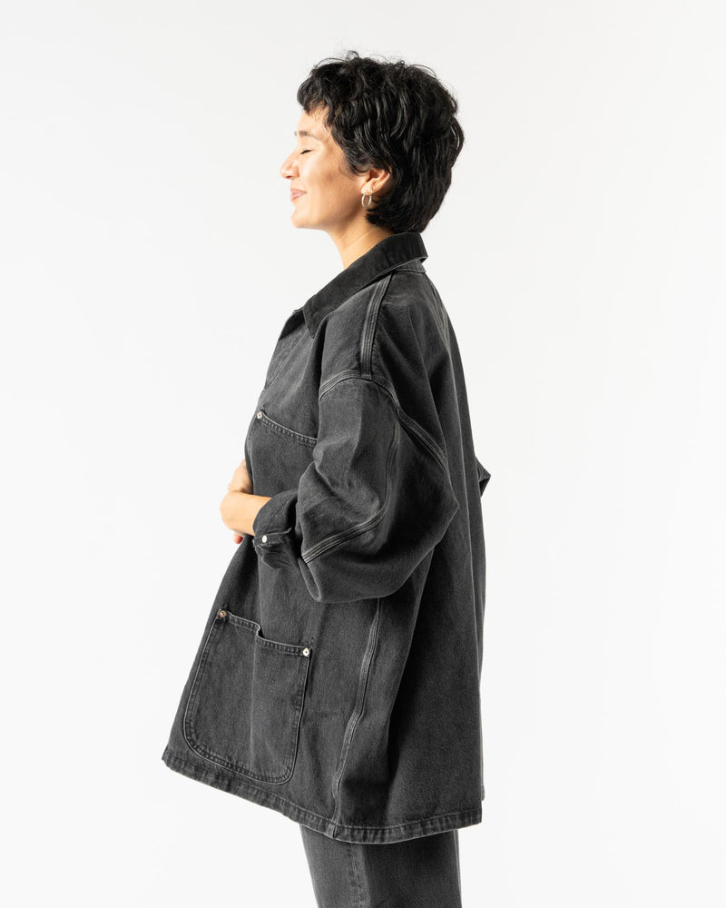 orSlow Relax Fit Coverall in Black Denim Stone