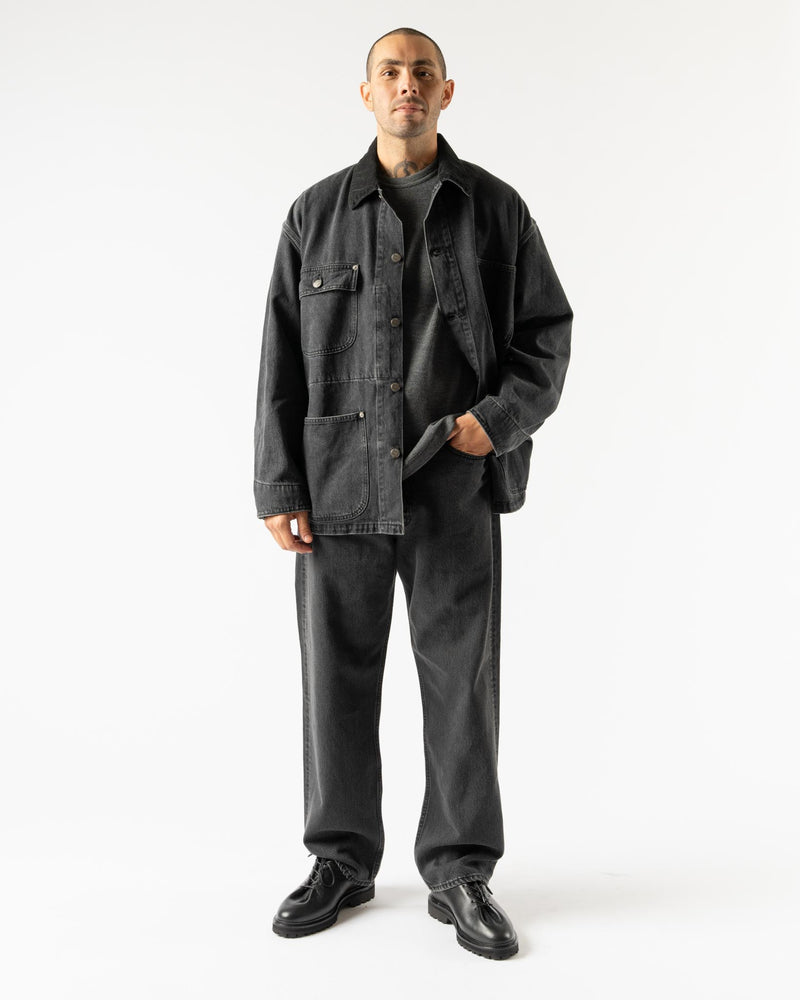 orSlow Relax Fit Coverall in Black Denim Stone