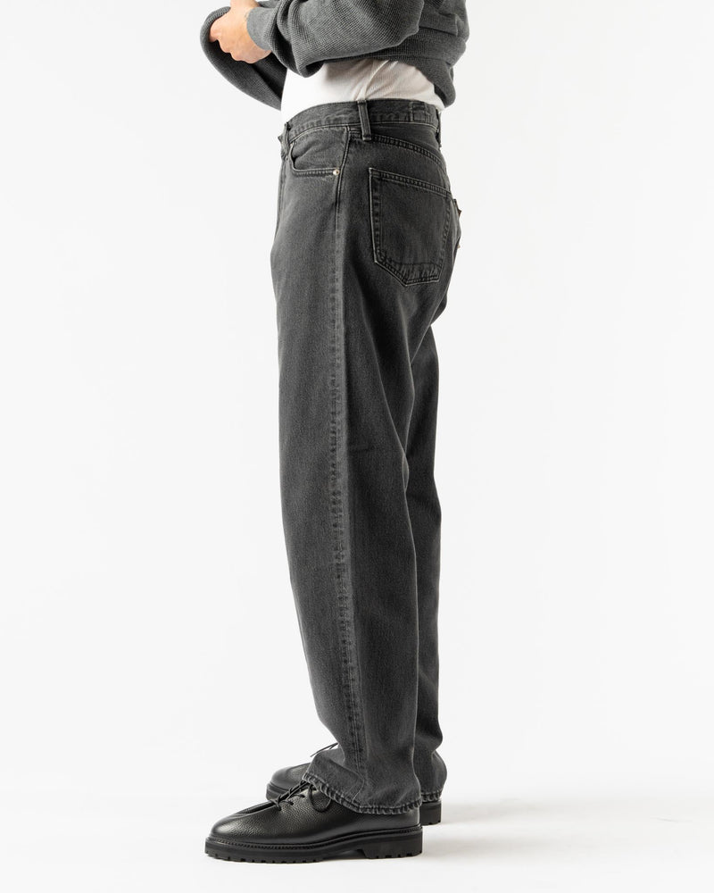 orSlow 101 Dad's Fit Denim Pants in Black Denim Stone