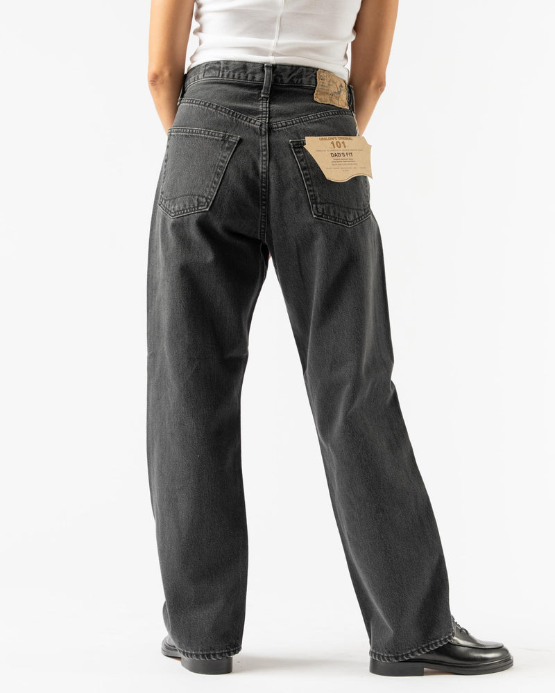 orSlow 101 Dad's Fit Denim Pants in Black Denim Stone