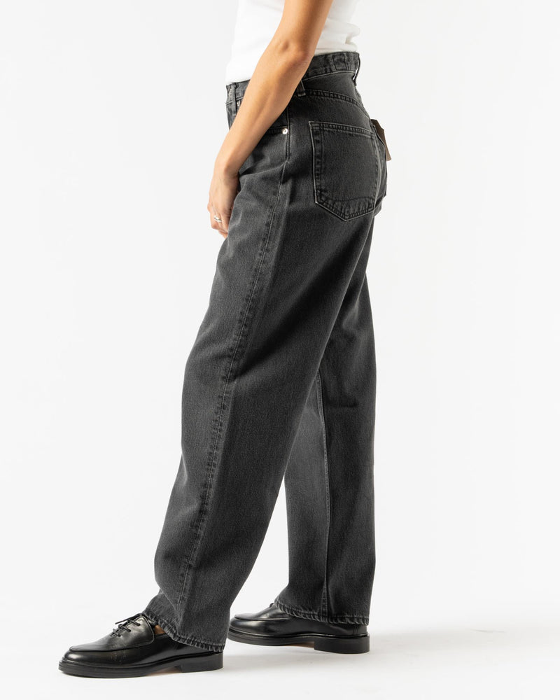 orSlow 101 Dad's Fit Denim Pants in Black Denim Stone