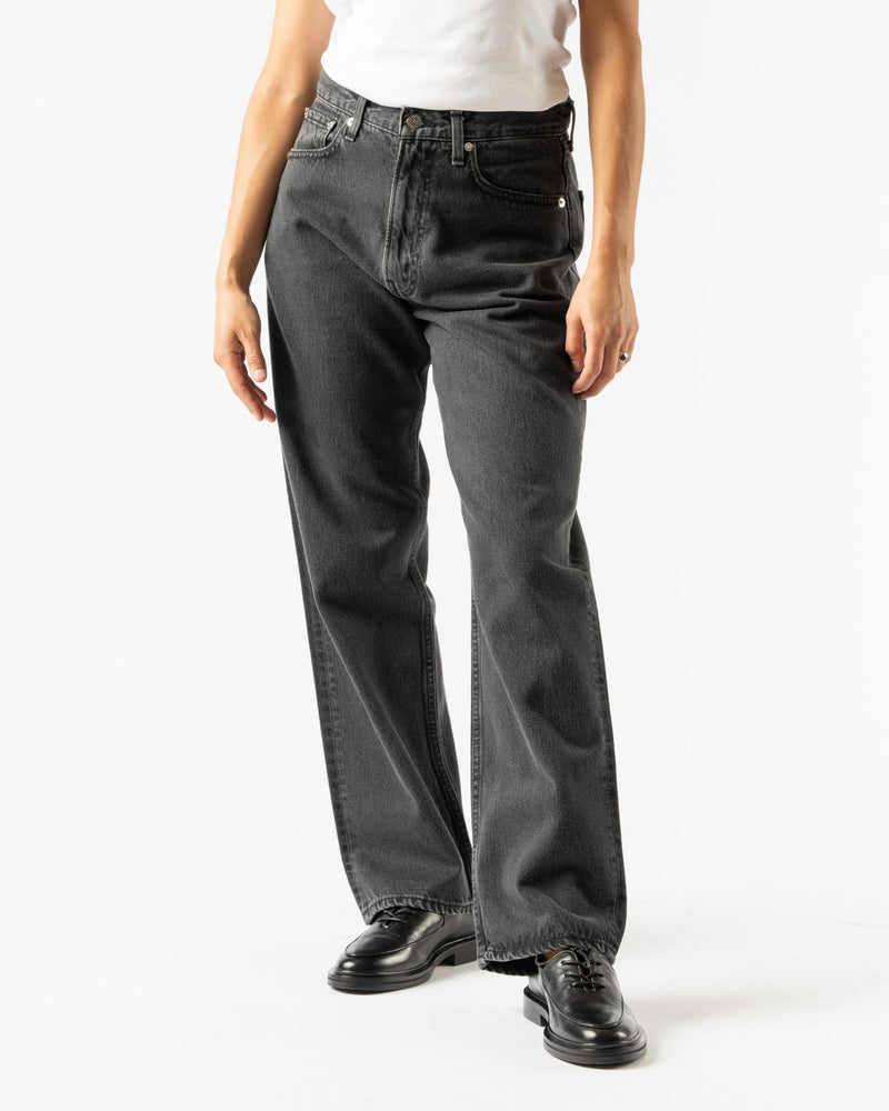 orSlow 101 Dad's Fit Denim Pants in Black Denim Stone