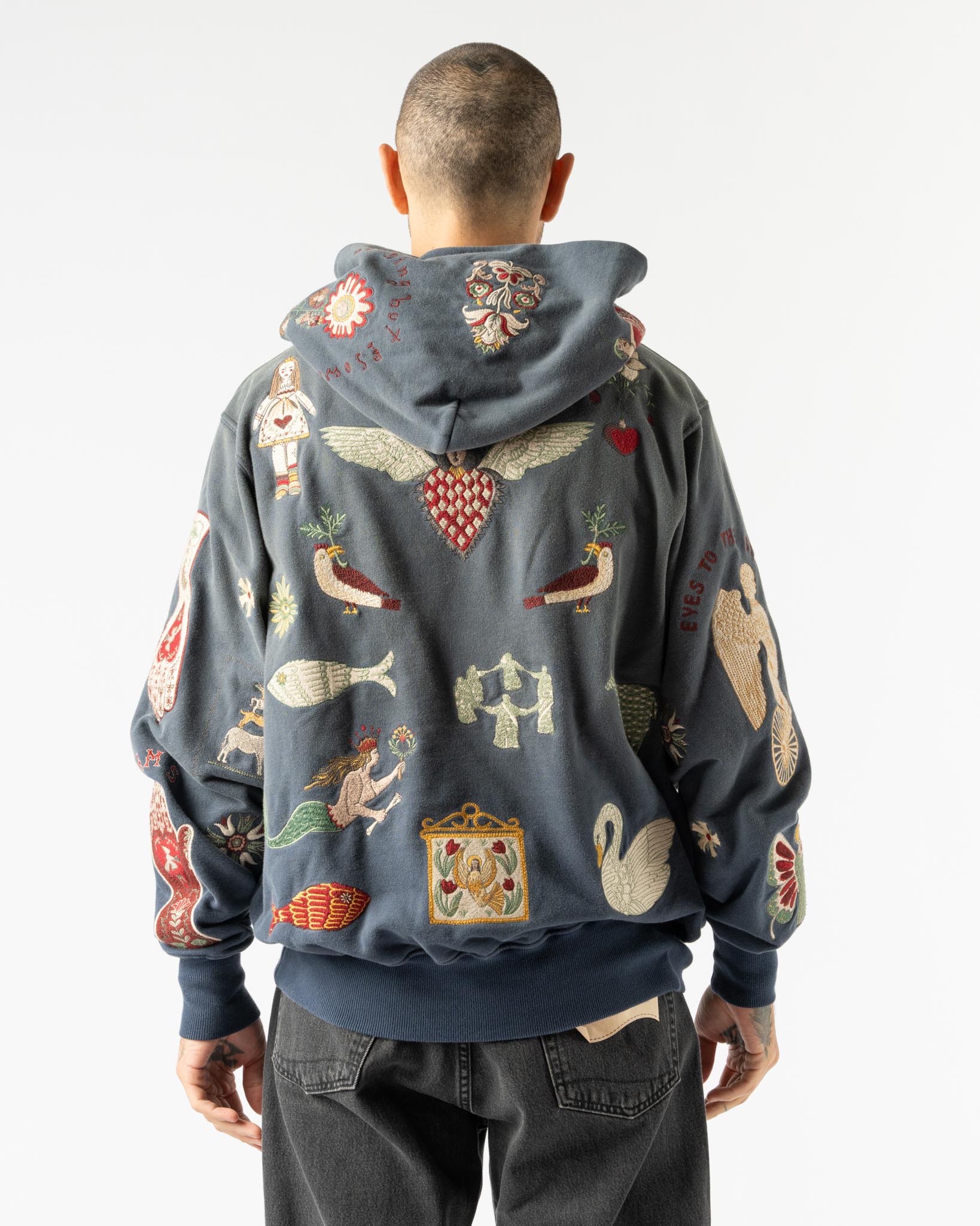 Samuel Zelig Folk Hoodie in Navy