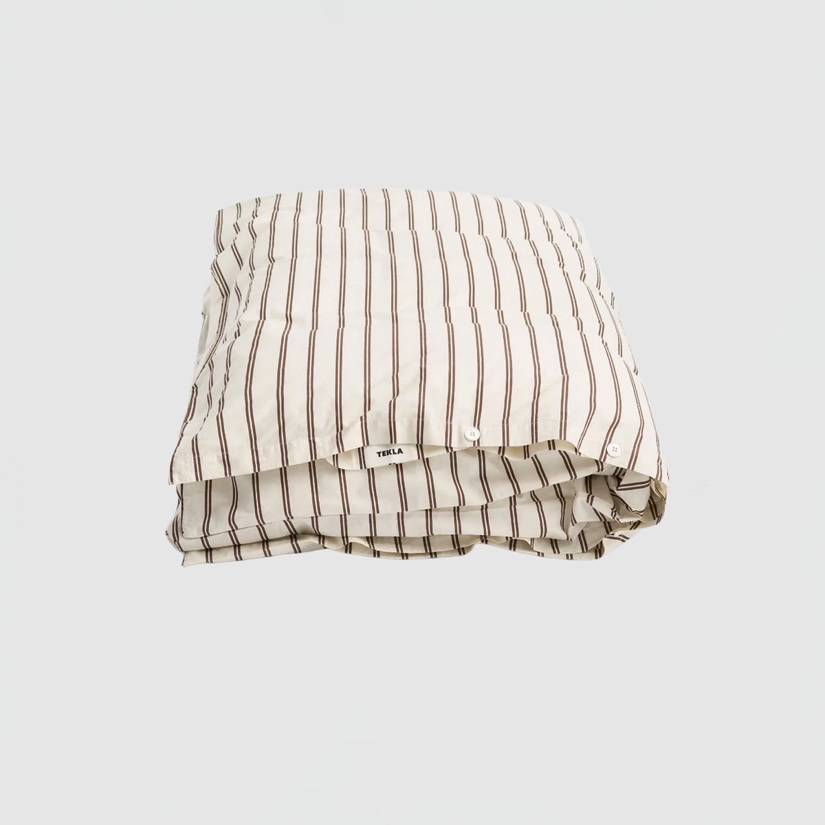 Tekla Percale Double Duvet Cover in Needle Stripes Curated at Jake
