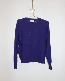 Pre-owned: 27 Miles Cashmere Lightning Bolt Sweater in Purple