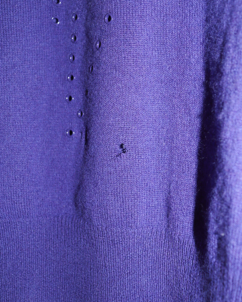 Pre-owned: 27 Miles Cashmere Lightning Bolt Sweater in Purple