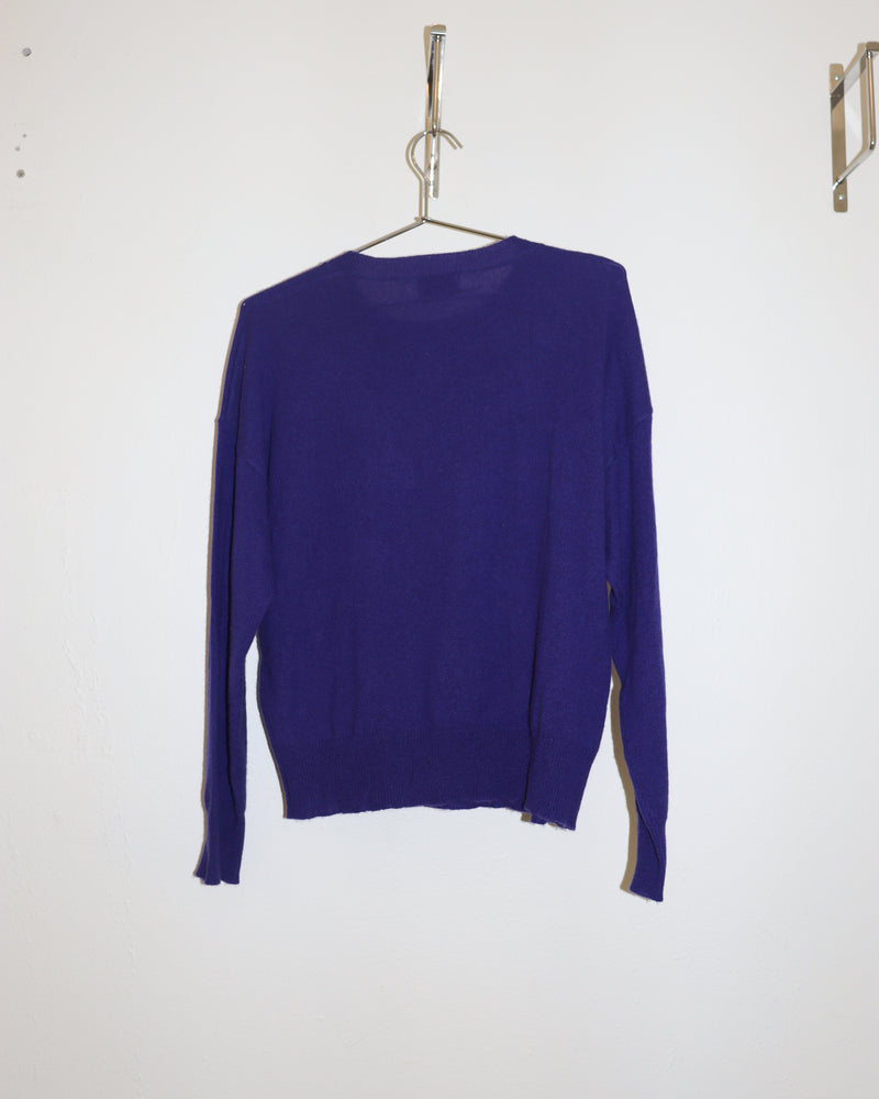 Pre-owned: 27 Miles Cashmere Lightning Bolt Sweater in Purple